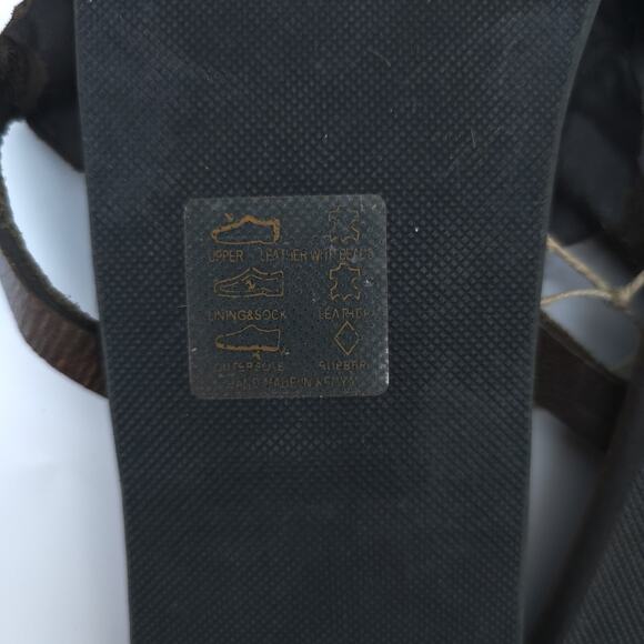 Aspiga Boho Tribal Luxe Turquoise Glass Bead Medallian T-Strap Leather Sandal 36 - Picture 6 of 8